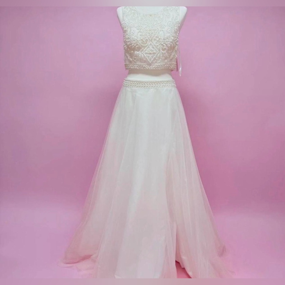 Destination Bridal White/Ivory Two-Piece Gown